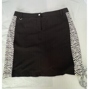 EUC Chico’s Zenergy Golf Skort Skirt Sz 2 Black White Under Shorts
